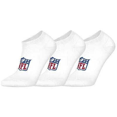 Nfl shield logo 3-pack high-quality cotton sneaker socks | 35/38 white
