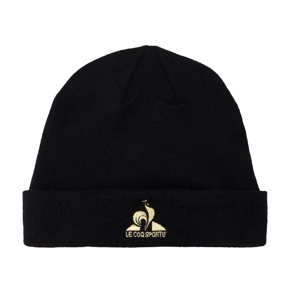 Le Coq Sportif Unisex Gold Rooster No.1 Black Beanie