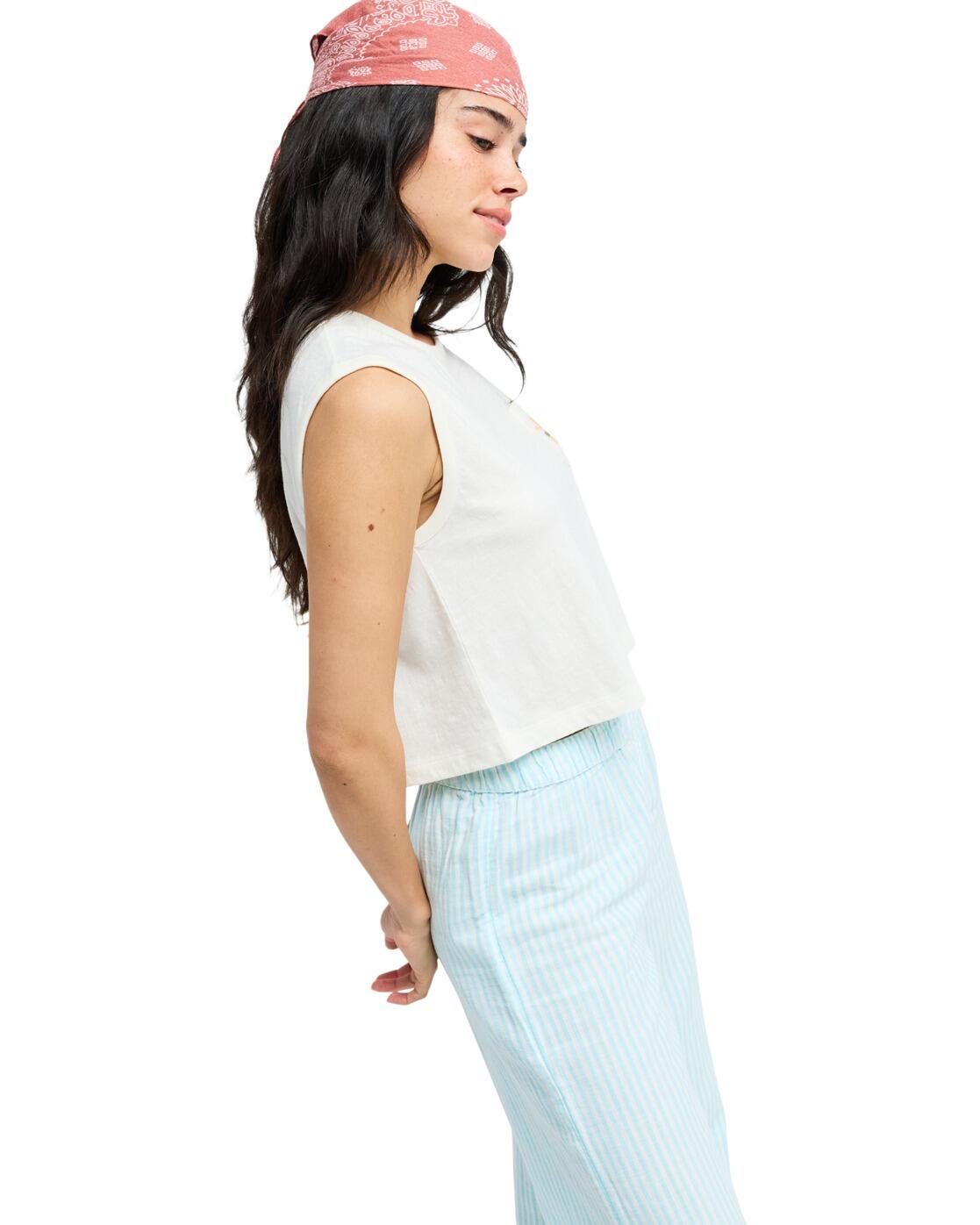 T-shirt sans manches SALT BLOCKS MUSCLE Blanc Femme 3/4