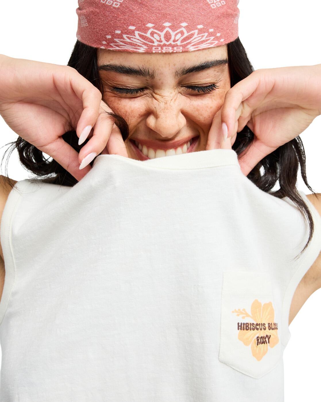 T-shirt sans manches SALT BLOCKS MUSCLE Blanc Femme 4/4