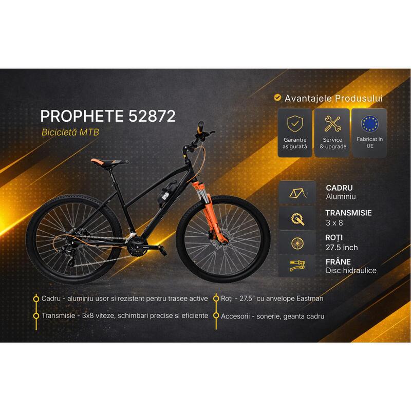 Bicicleta Mtb Prophete 52872 - 27.5 inch, XL, Negru