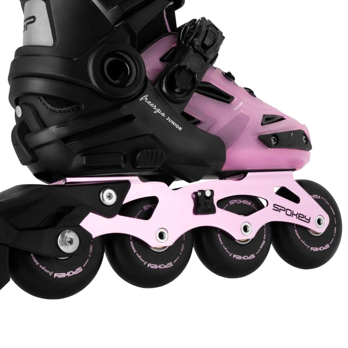 Patines en Línea Freespo para Niños/Niñas Negro, Rosa 3/6