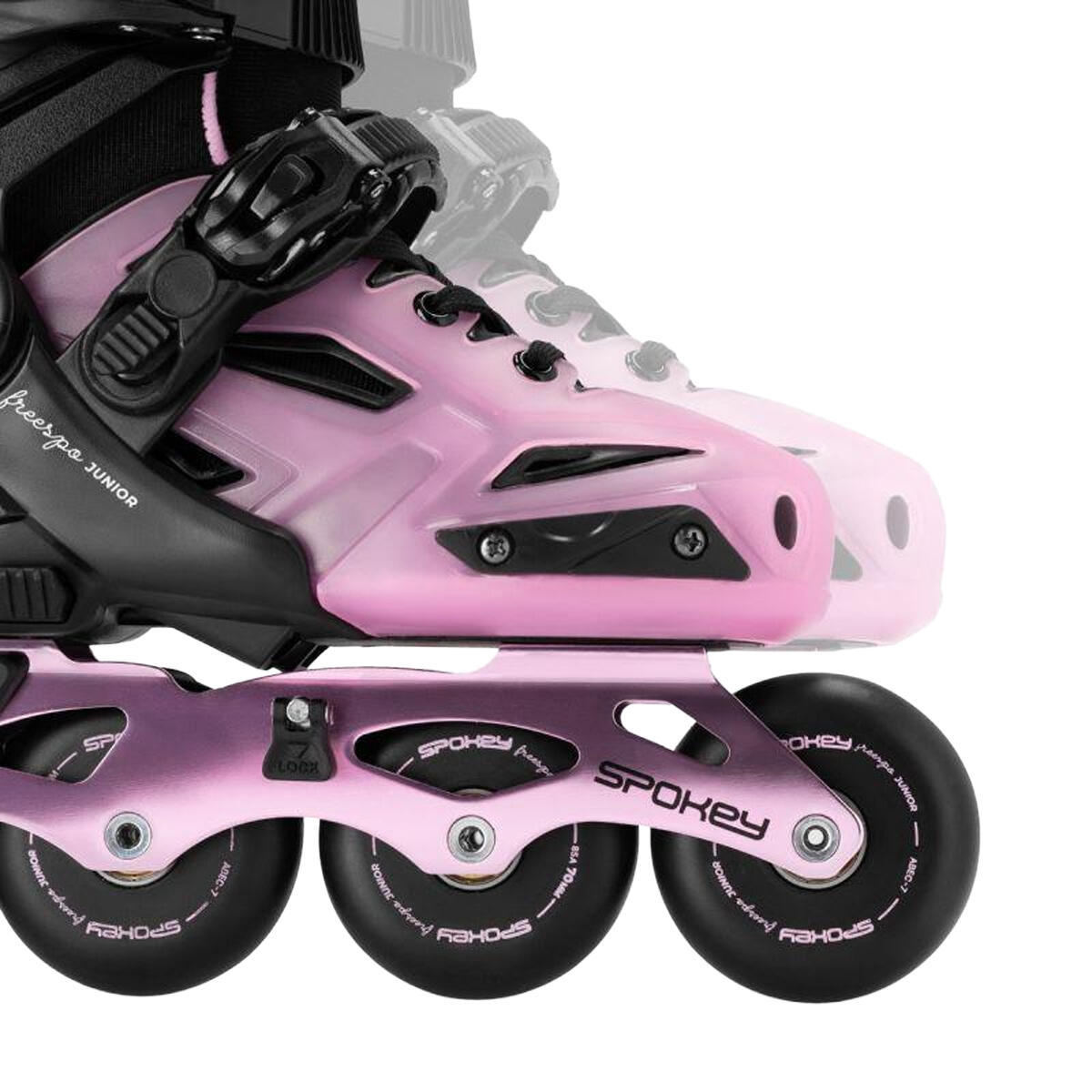 Patines en Línea Freespo para Niños/Niñas Negro, Rosa 4/6