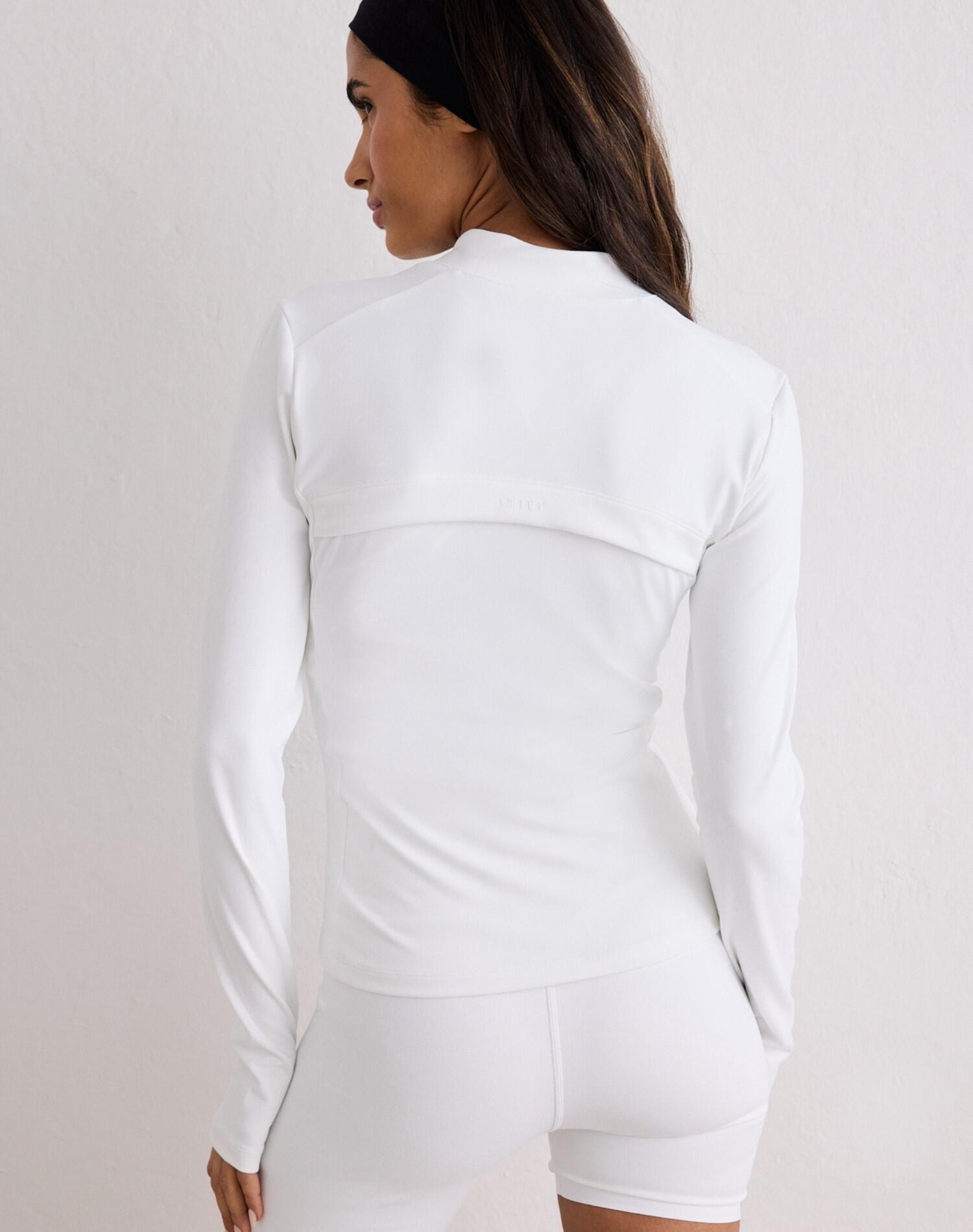 Femme Veste avec Fermeture Éclair Blanc 2/6