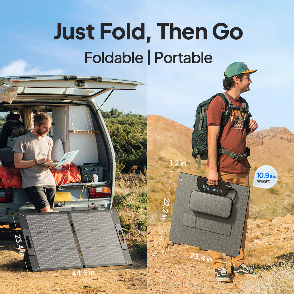 Painel solar PV100 dobrável com suportes ajustáveis 100W para motorhome, camping 5/7