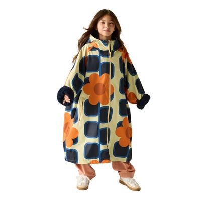 Meisjes orla kiely veranderjas met reuze vierkante bloem (oranje)