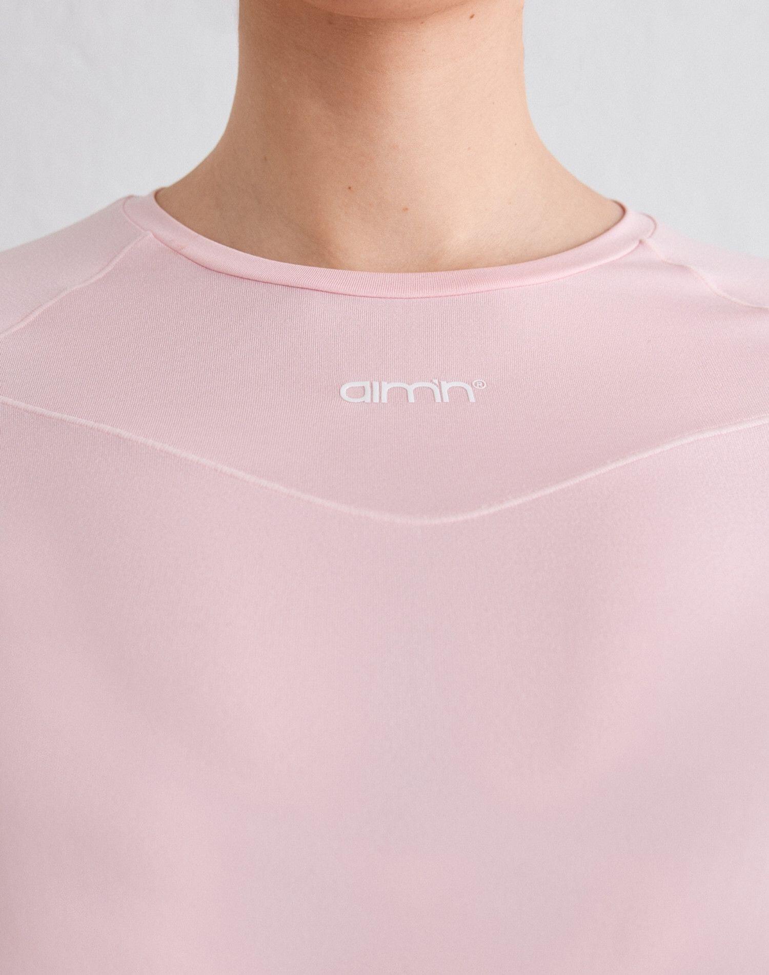 Femme T-shirt Manches Longues Doux Évacuant l'humidité Rose Pastel 4/6