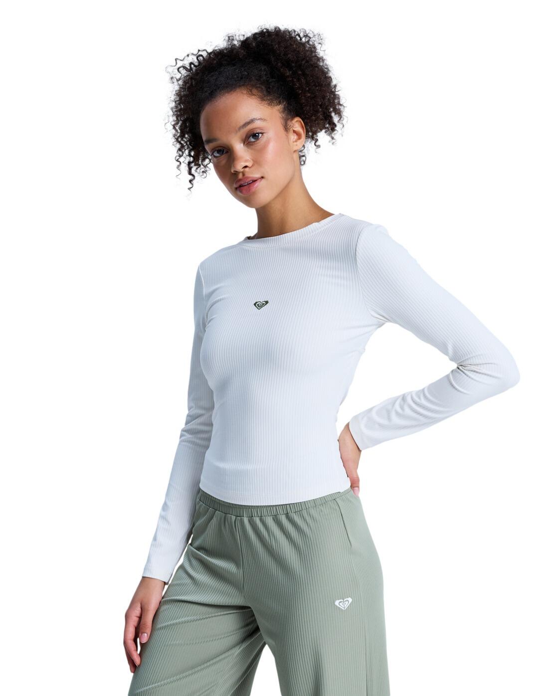 Haut de sport manches longues RISE & VIBE Blanc Femme 3/4