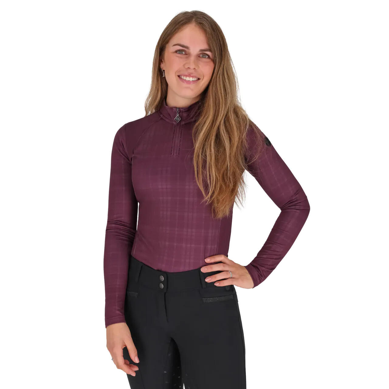 Polo equitazione a manica lunga da donna QHP Zahra 2/6