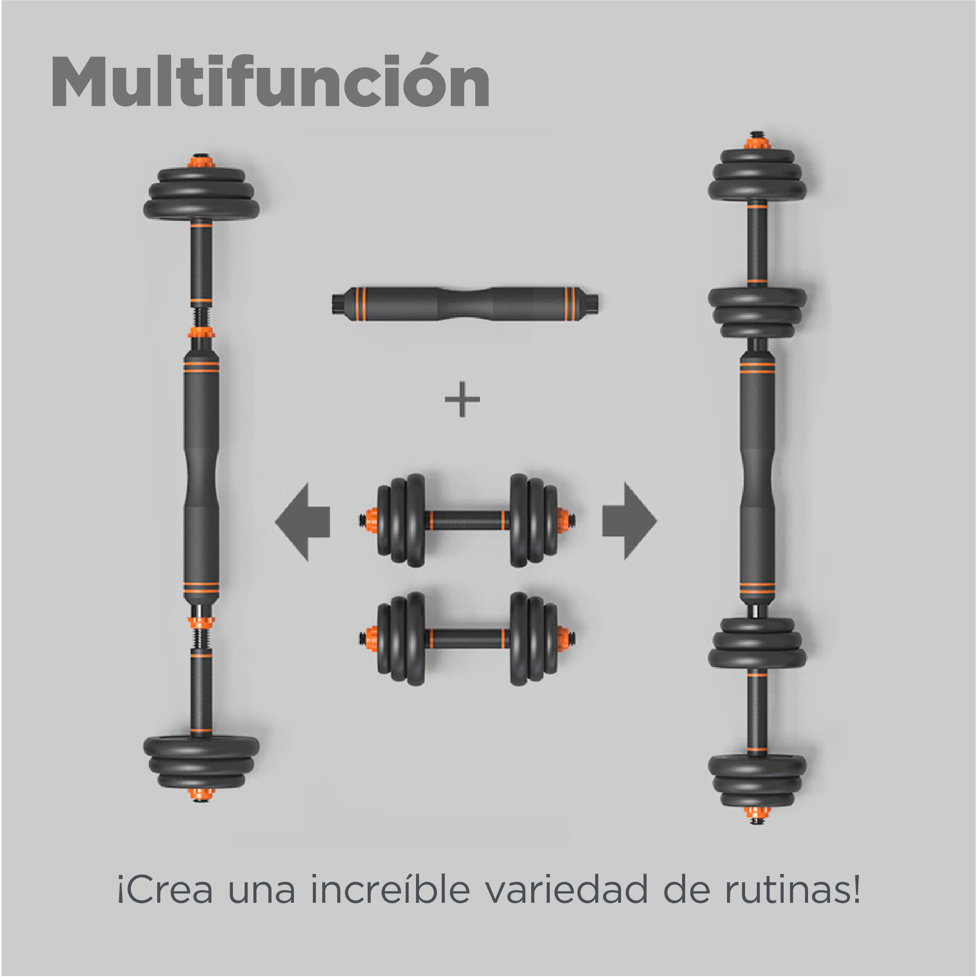 35 kg FED gewichtenset: dumbbells + stang 3/8