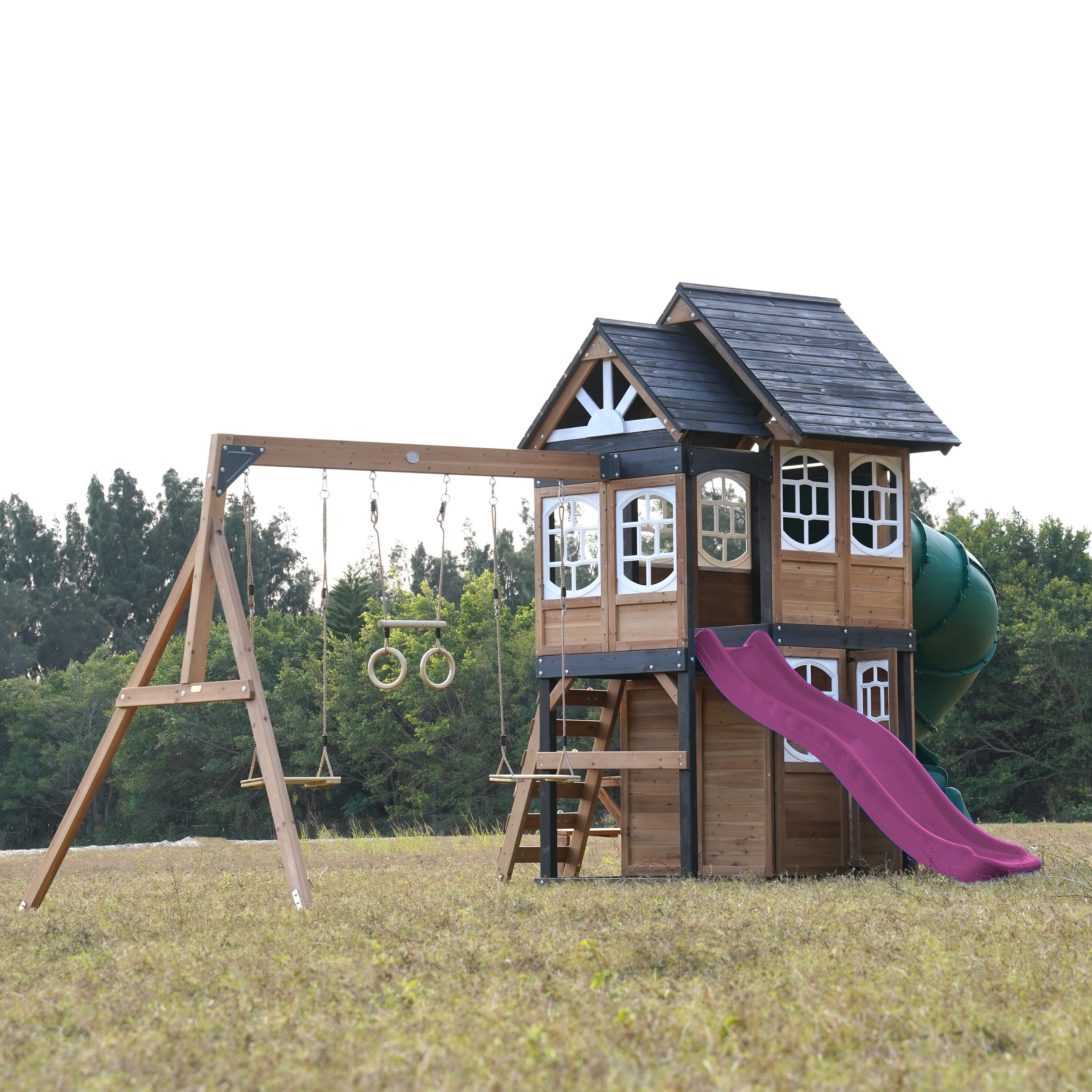 Speeltoestel - AXI Noud - 2 schommels, buisglijbaan - Paars 4/7