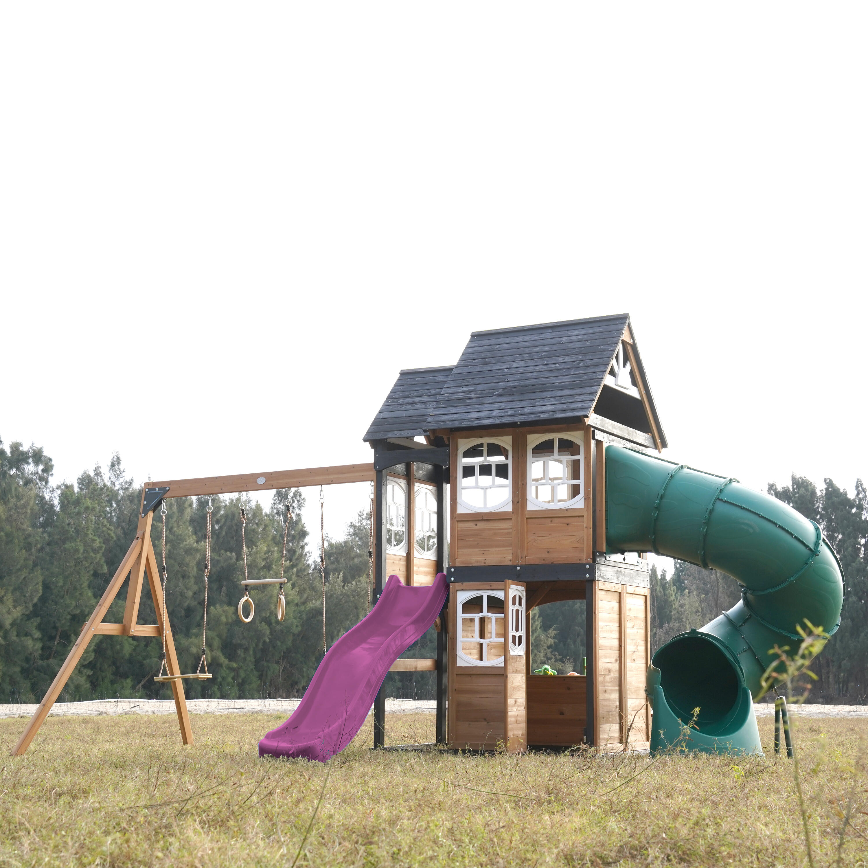 Speeltoestel - AXI Noud - 2 schommels, buisglijbaan - Paars 6/7