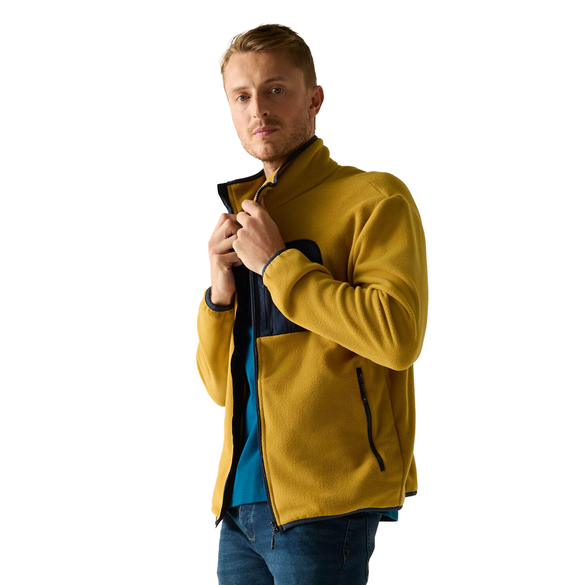 Veste Polaire FRANKIE Homme (Marron Bois / Bleu Marine) 4/5