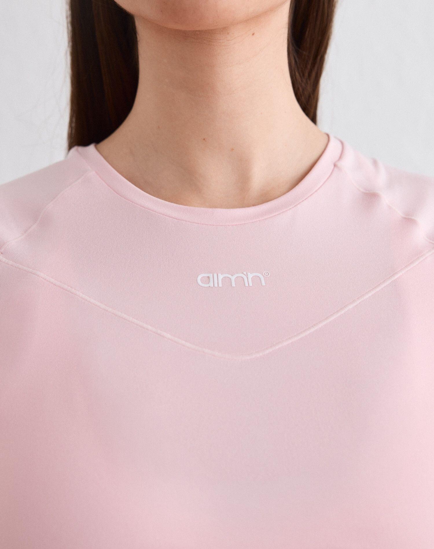 Donna Maglia Manica Corta Morbida Traspirante Rosa Pastello 4/6