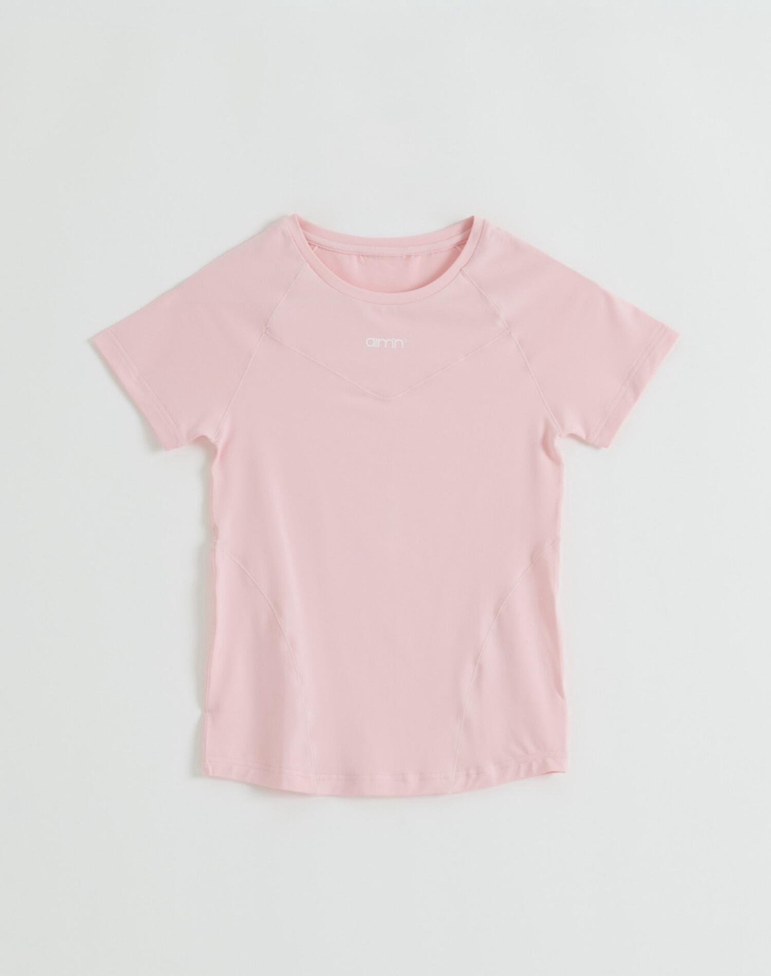 Donna Maglia Manica Corta Morbida Traspirante Rosa Pastello 6/6