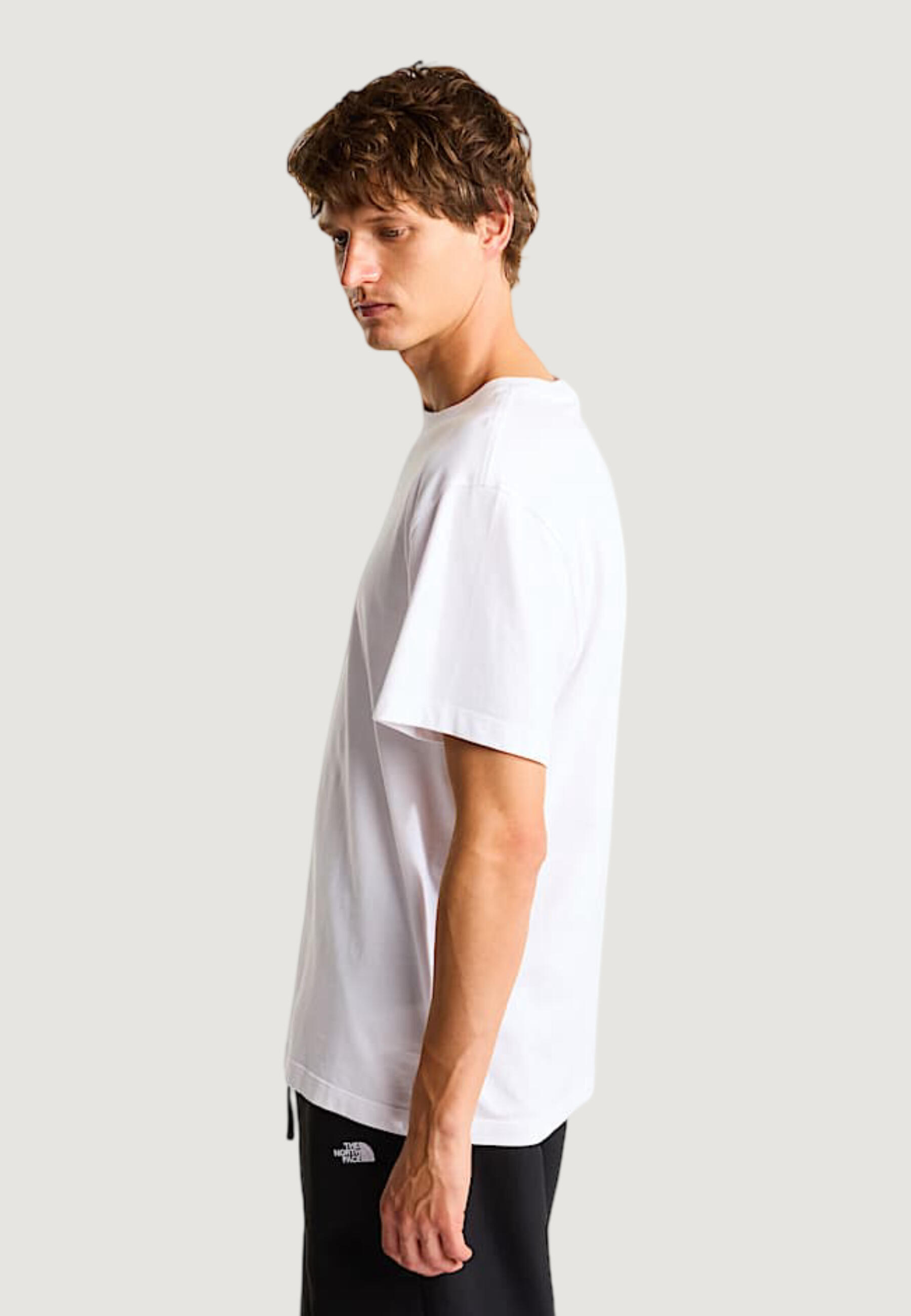 t-shirt crop top M ESSENTIAL CENTER LOGO RELAXED SHORT SL HOMME blanc 2/5