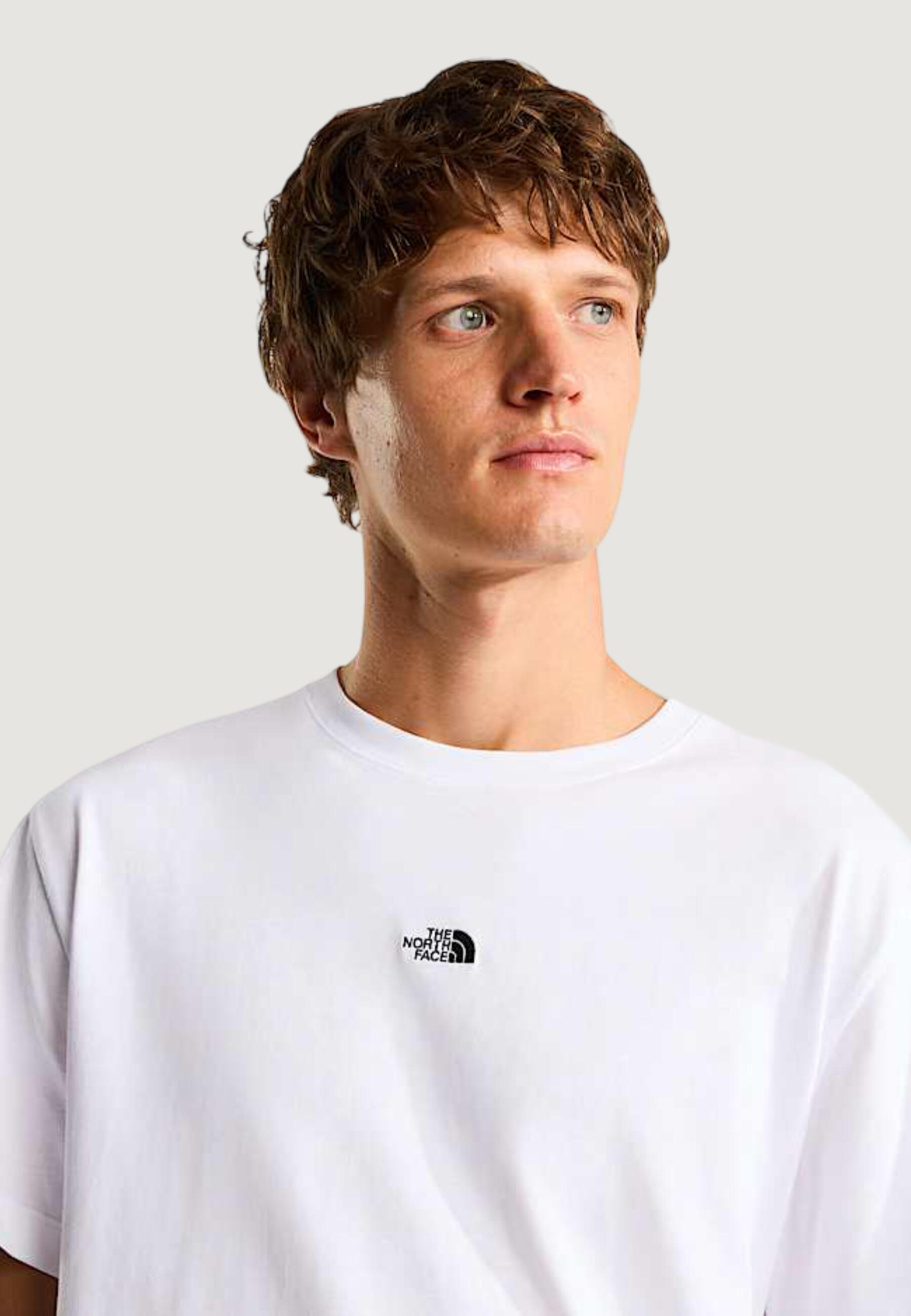 t-shirt crop top M ESSENTIAL CENTER LOGO RELAXED SHORT SL HOMME blanc 4/5