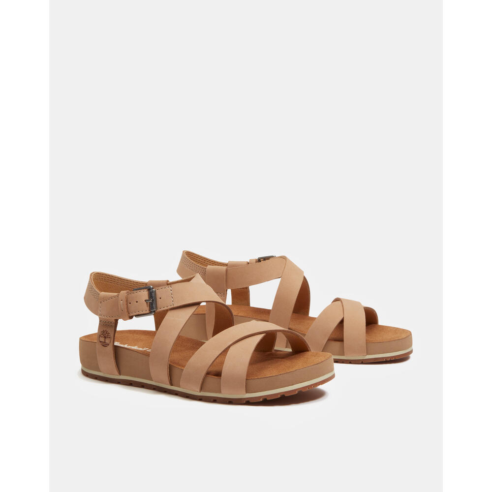 Womens Poolside Sandals Cross Strap Malibu Waves