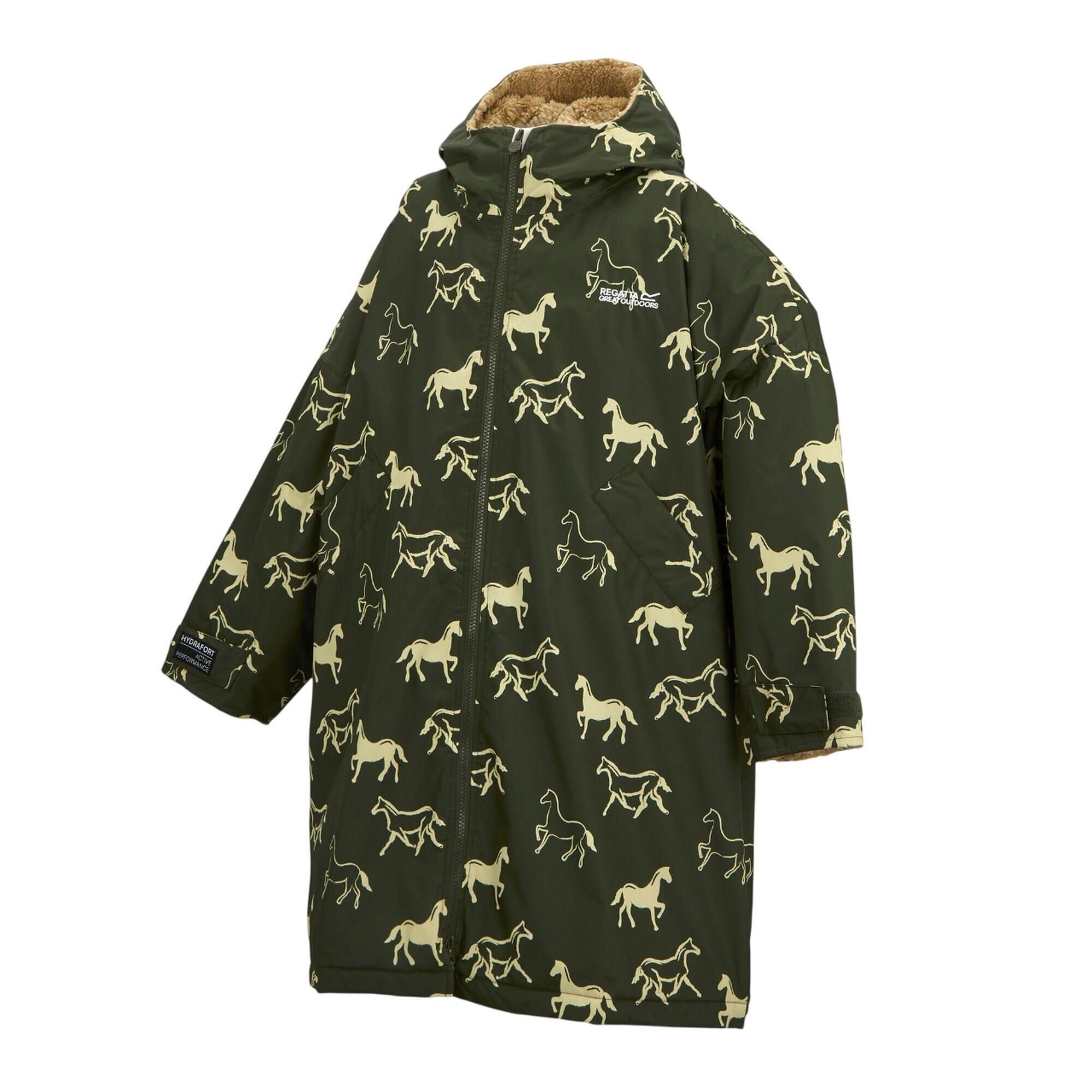 Bata Cambiante Diseño Yegua de Impermeable para Niños/Niñas Caqui Oscuro 3/5