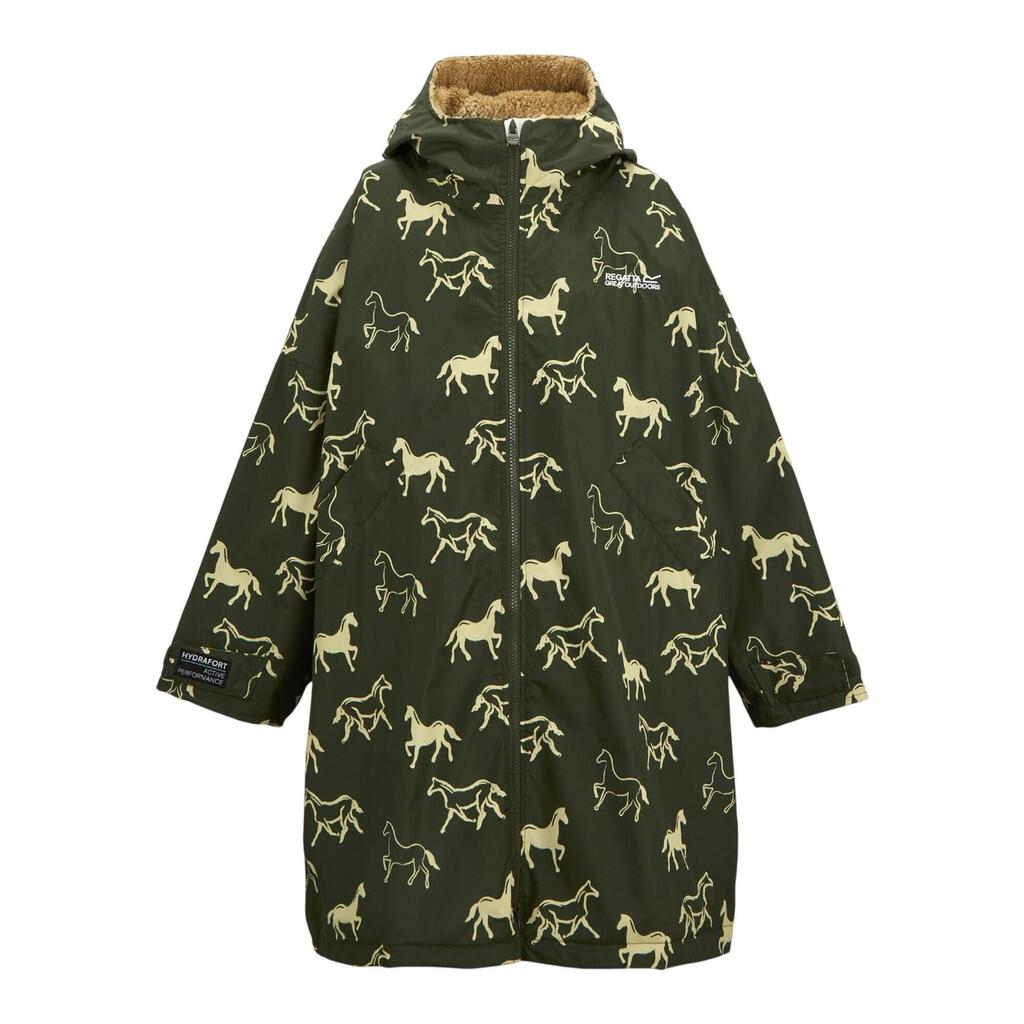 Childrens/Kids Horse Waterproof Changing Robe (Dark Khaki)