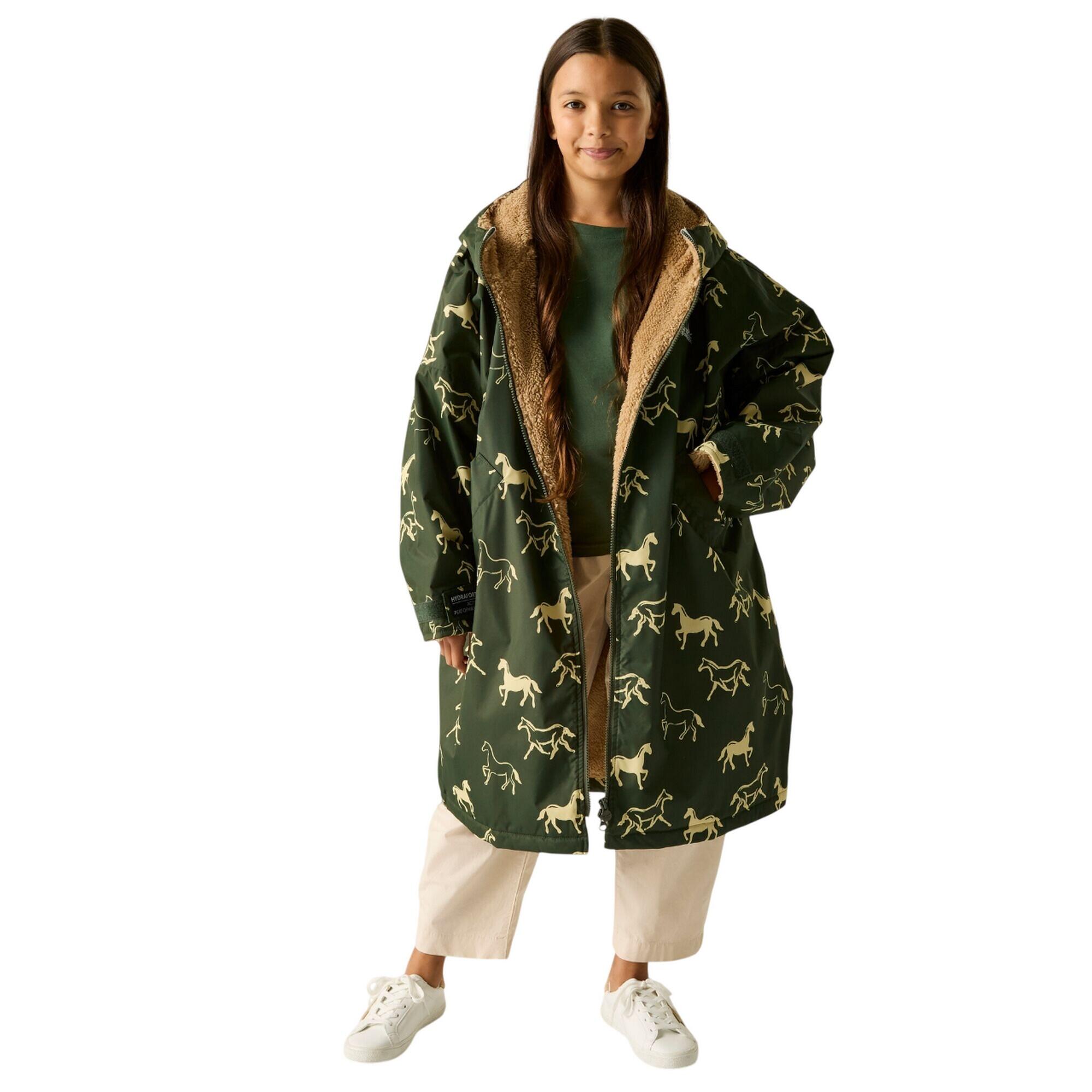 Bata Cambiante Diseño Yegua de Impermeable para Niños/Niñas Caqui Oscuro 4/5