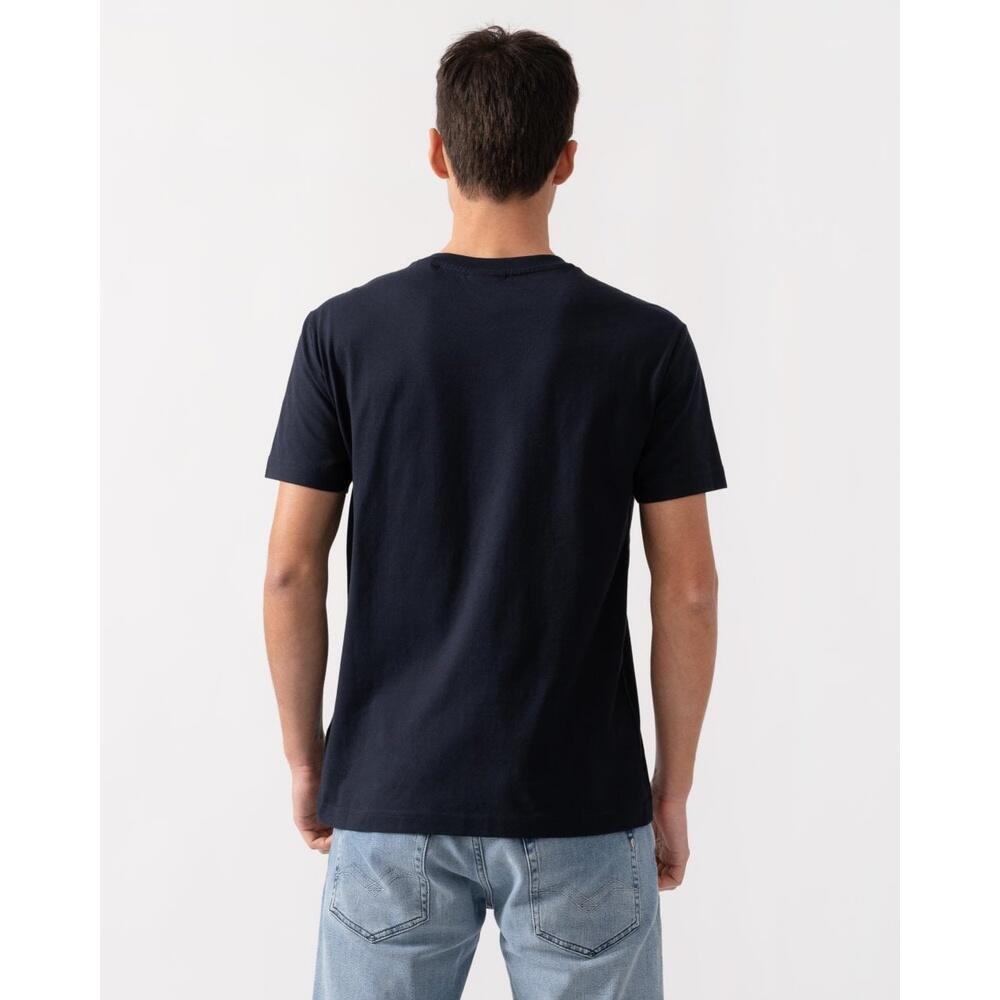 Heren O-hals Shirt Small Graphic Logo Blauw 2/5