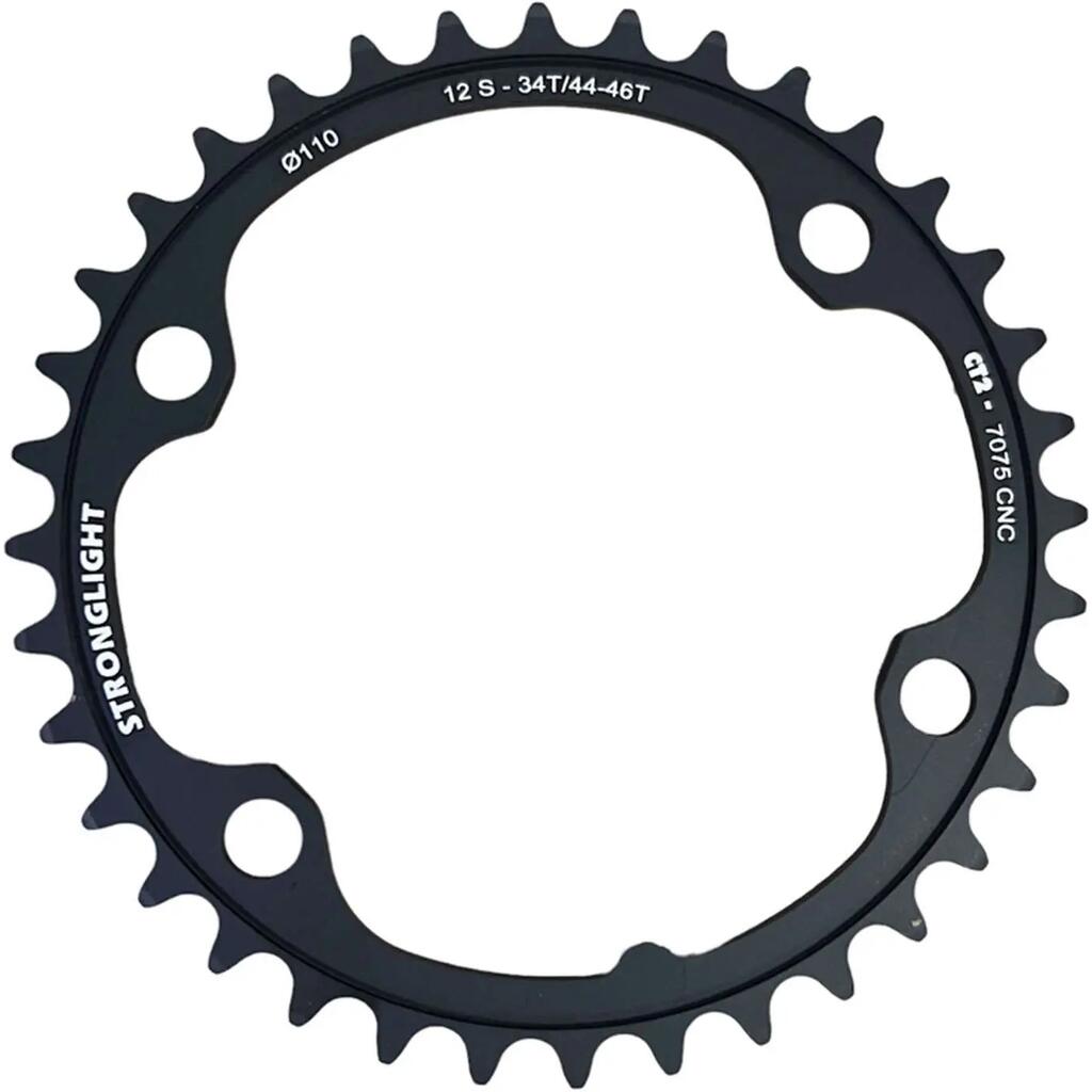 Stronglight inner chainring, 12-speed, aluminium 7075, 110 mm 4-arm.