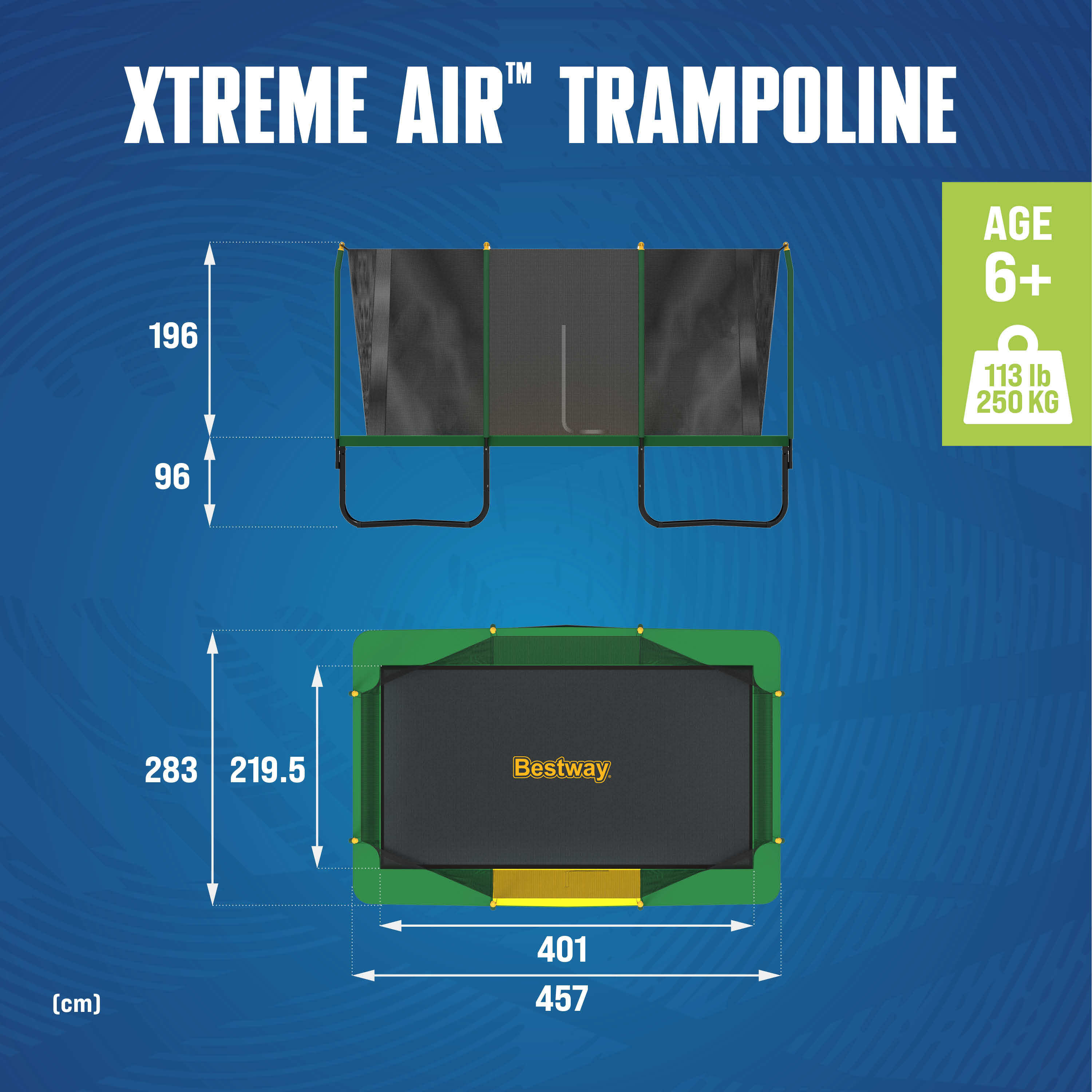 Bestway 59127Tappeto elastico Xtreme Air per bambini da 457x274x283 cm 2/7