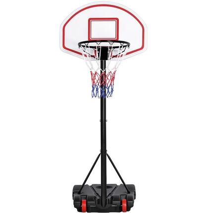 Panier de basket sur pied avec roulettes cerceau 159-214 cm universel, noir
