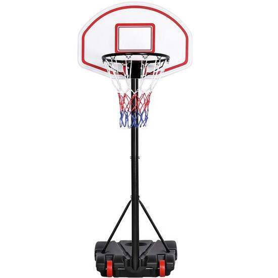 Panier de basket sur pied avec roulettes cerceau 159-214 cm universel, rouge