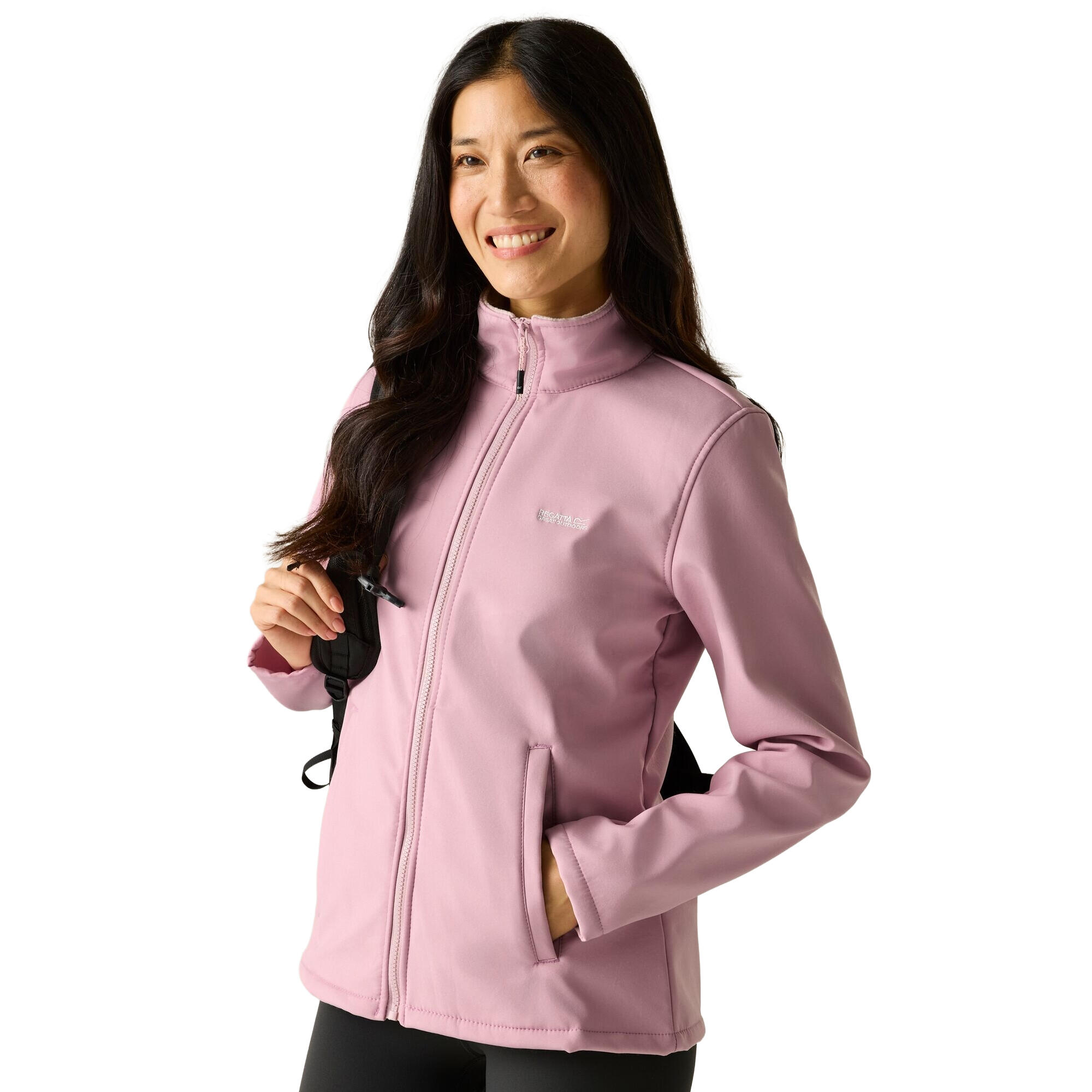 Chaqueta Connie V de Softshell Caminar para Mujer Polvo Lila 4/5