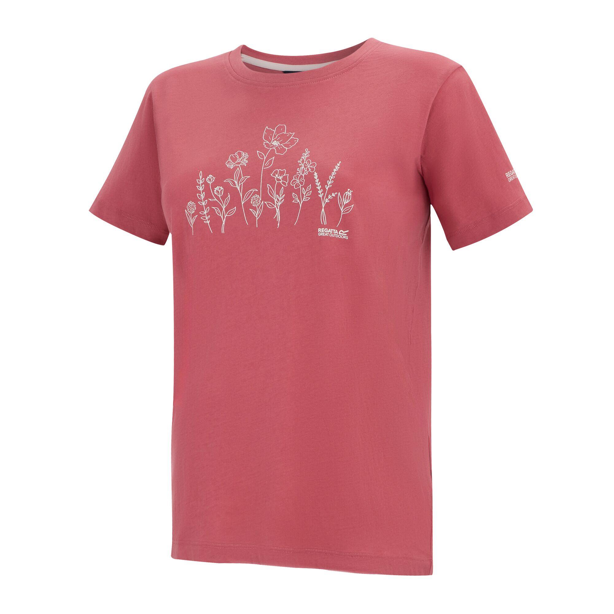 Maglietta Floreale Donna Regatta Filandra VX Ardesia Rosa 3/5