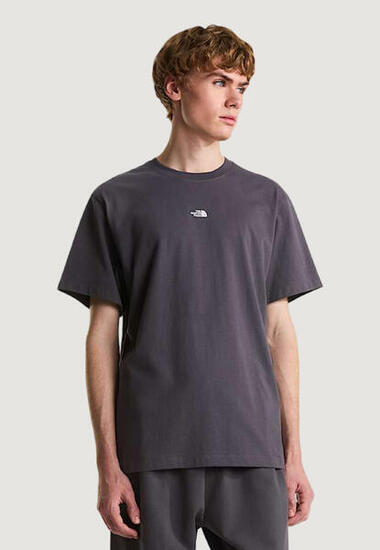 t-shirt crop top M ESSENTIAL CENTER LOGO RELAXED SHORT SL HOMME gris