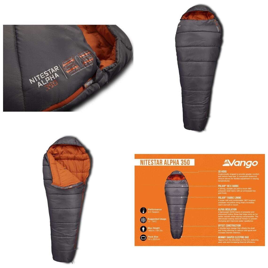 Śpiwór jednoosobowy Vango Nitestar Alpha 350 Excalibur