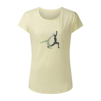 Tshirt Motif/style Posture De Yoga SERENITY Femme (Jaune Cire)