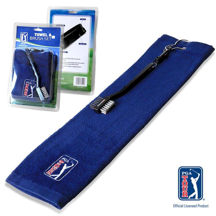 PGA TOUR Golf Towel and Brush Set 1/4