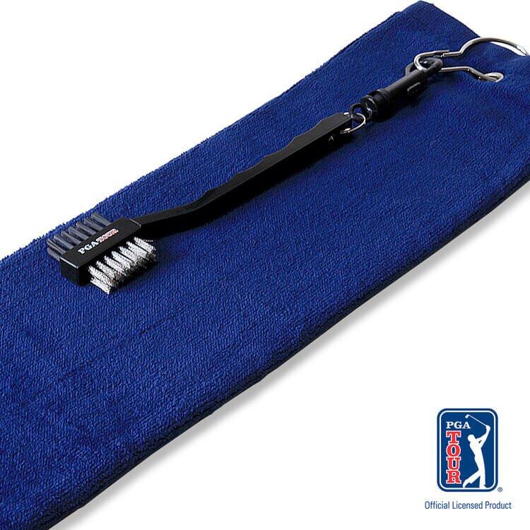 PGA TOUR Golf Towel and Brush Set 3/4