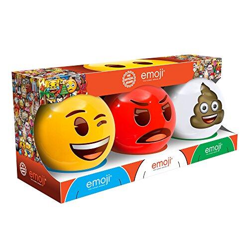 Official Emoji Mini 3 Dodge Ball Set - Angry, Wink and Poop 1/2