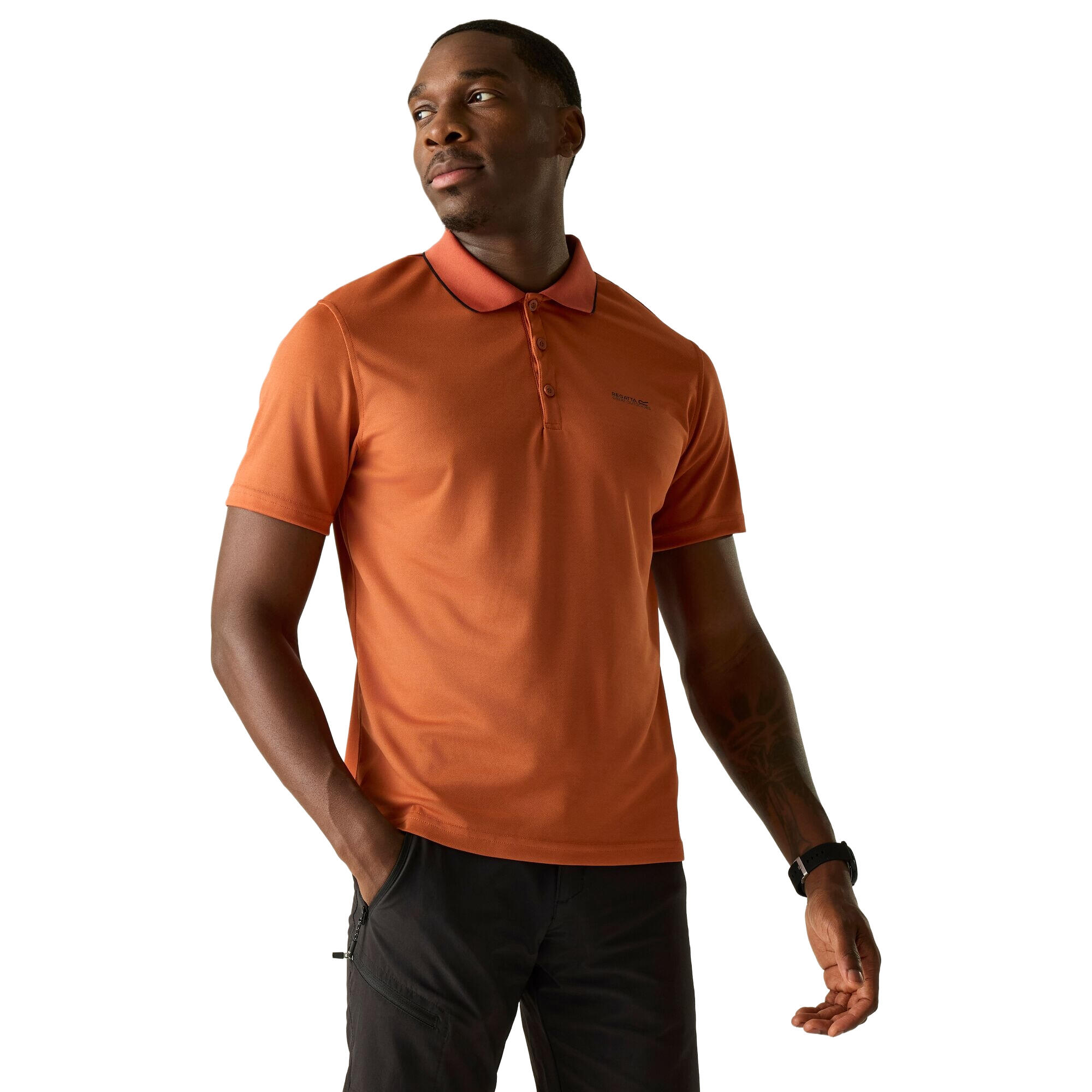 SportPoloshirt Maverick V kurzärmlig Herren Ziegelstein 4/5