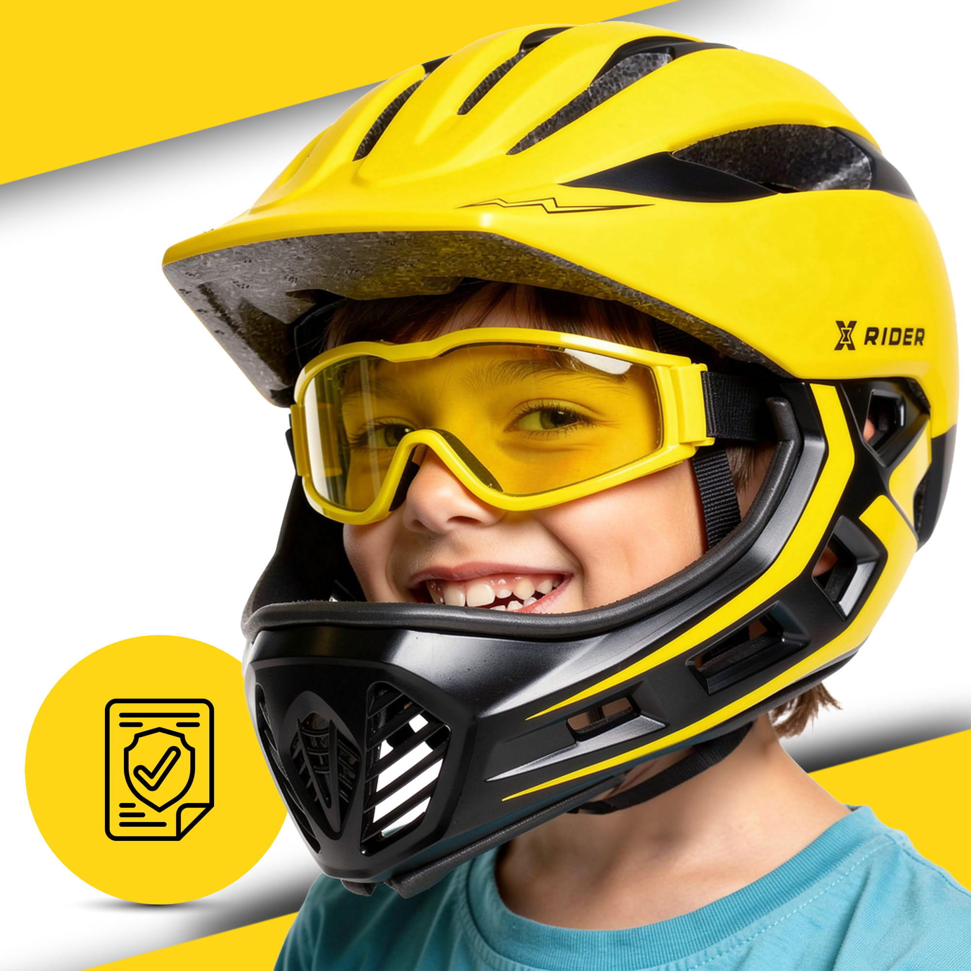 Kask rowerowy dziecięcy Full Face Szczękowy Xrider Bezpieczny 5/7