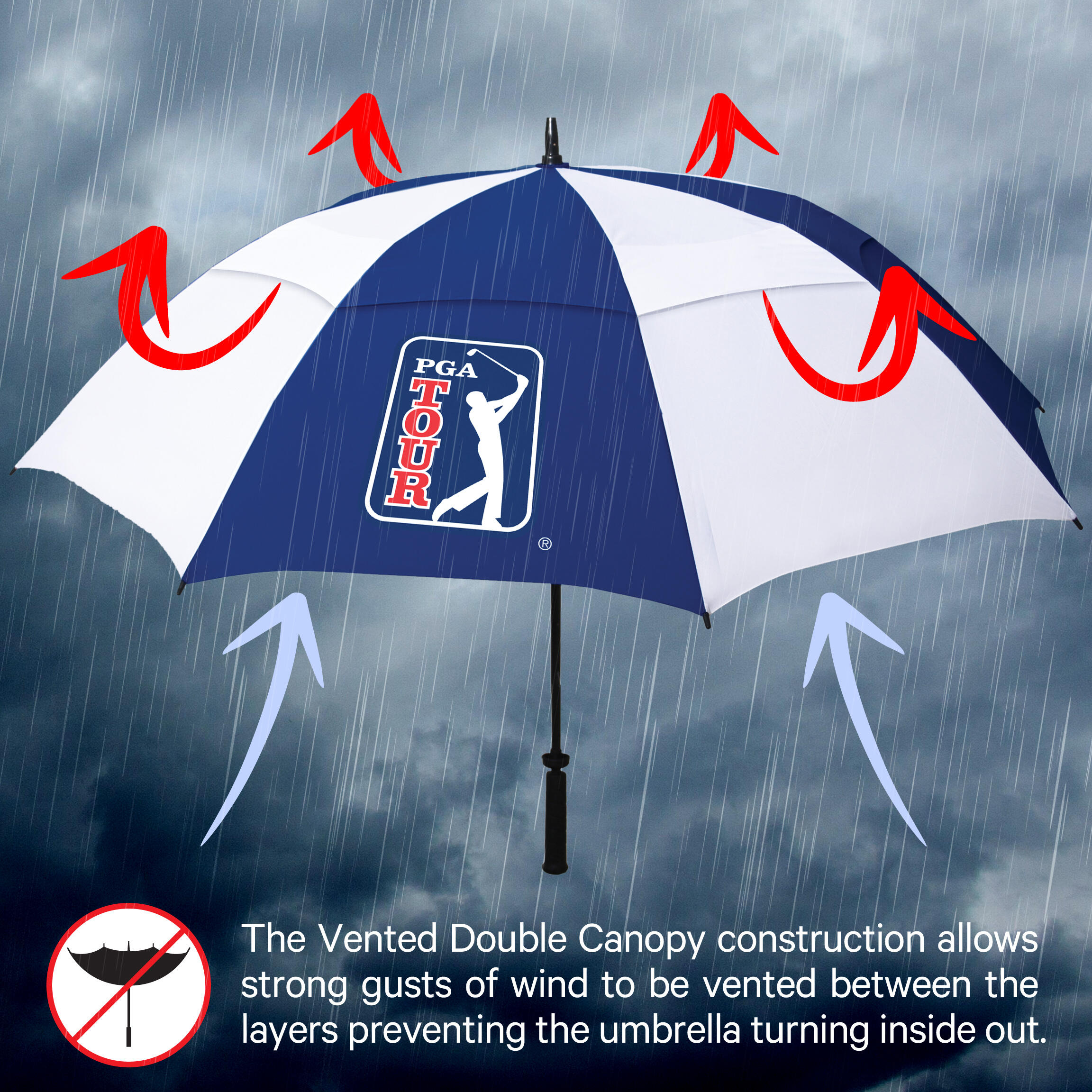 PGA TOUR Golf Umbrella Windproof 2/5