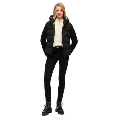 Donsjas met capuchon en gebreide mouwen voor dames superdry