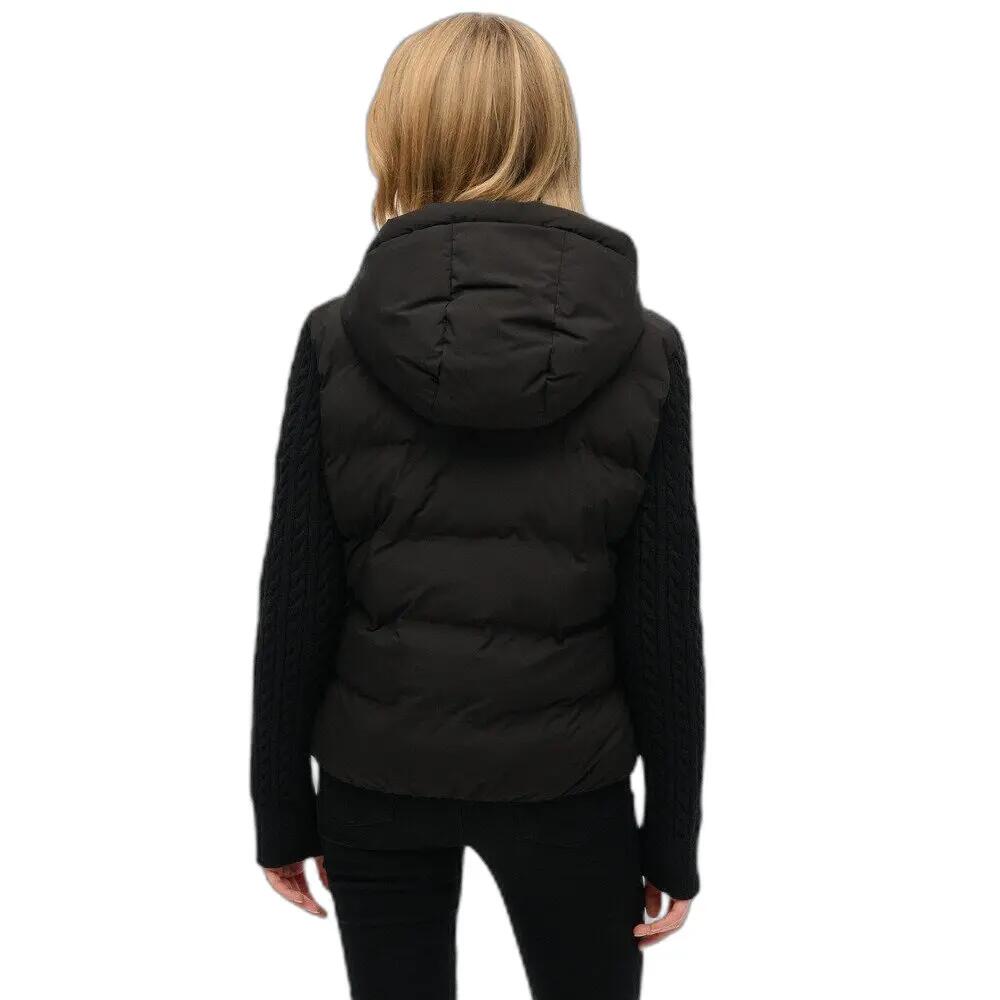 Chaqueta acolchada con capucha y mangas de punto para mujer Superdry 4/6