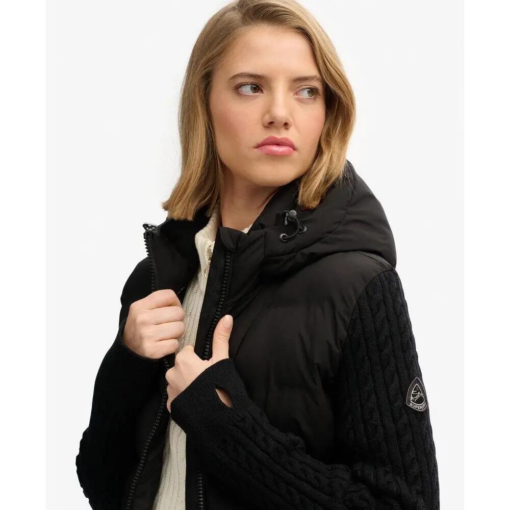 Chaqueta acolchada con capucha y mangas de punto para mujer Superdry 6/6