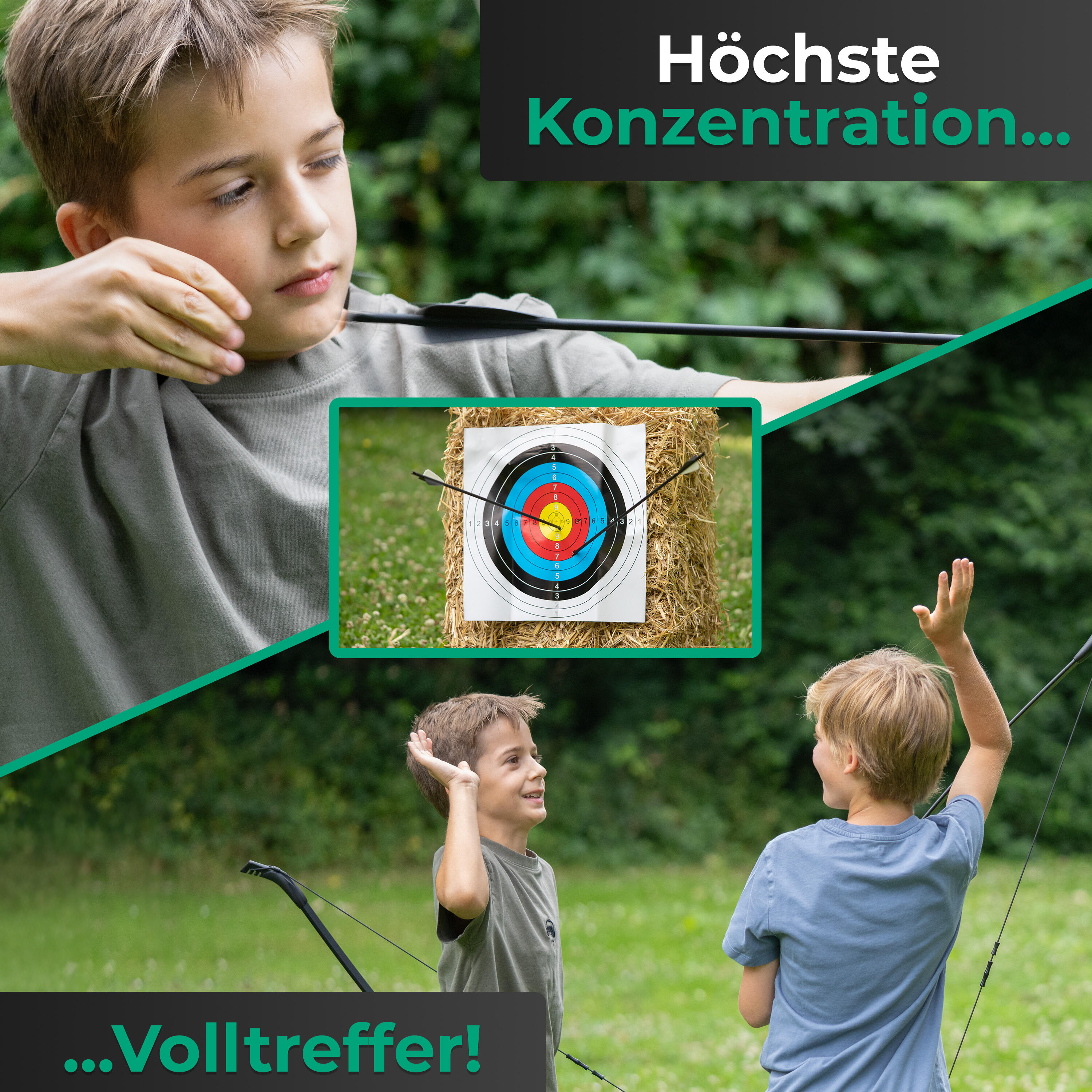 Pfeil und Bogen Set mit Zielführungsloch für Kinder ab 6 Jahren 3/7