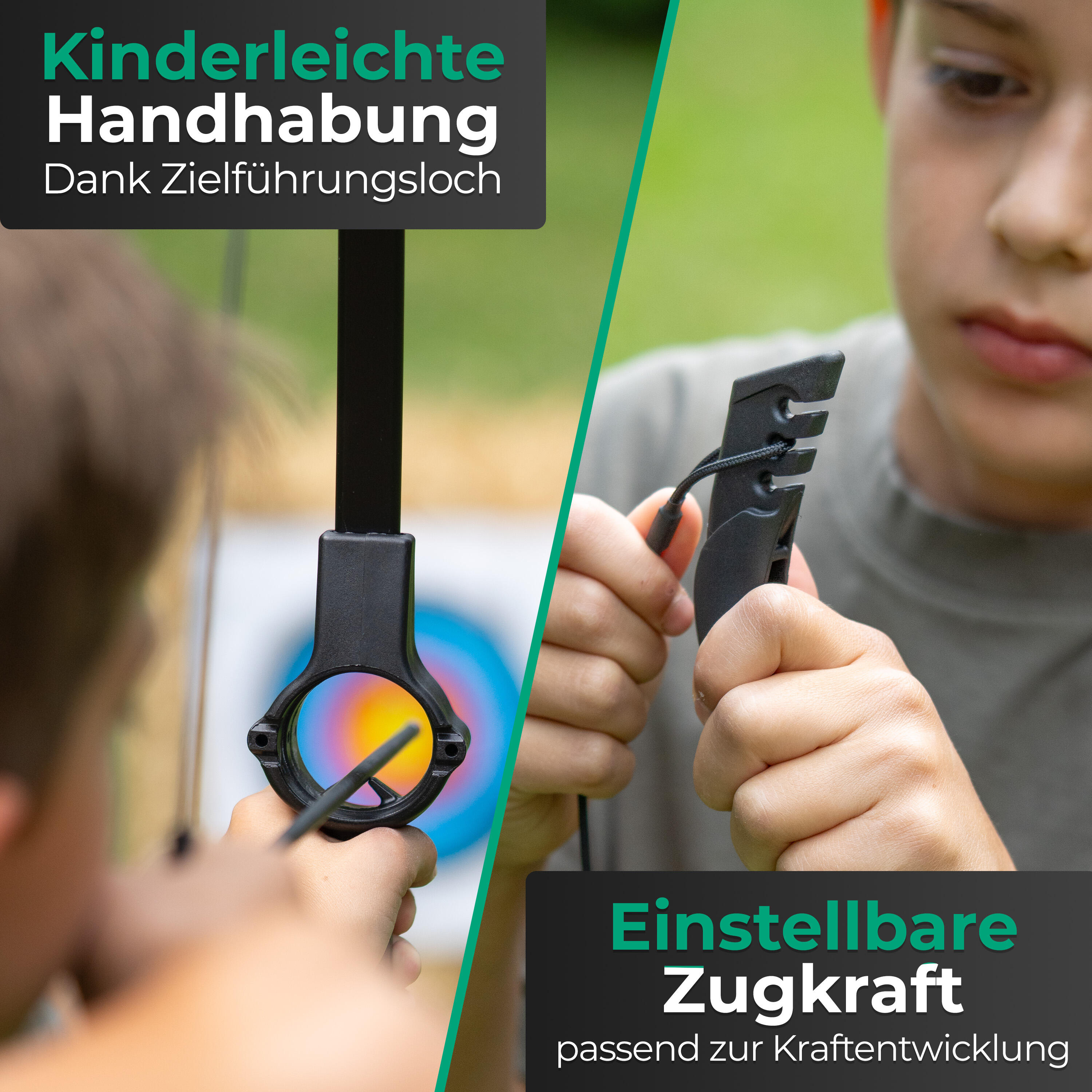 Pfeil und Bogen Set mit Zielführungsloch für Kinder ab 6 Jahren 2/7