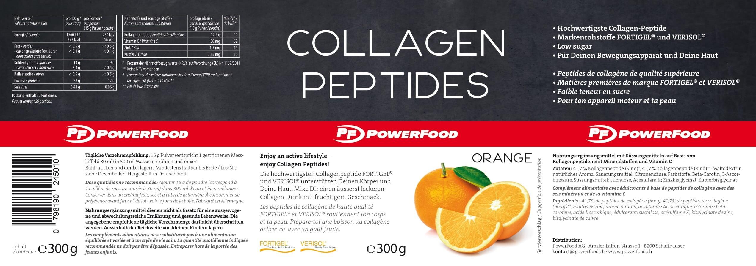 PowerFood Collagen Peptides (300G Dose) - Orange 2/2