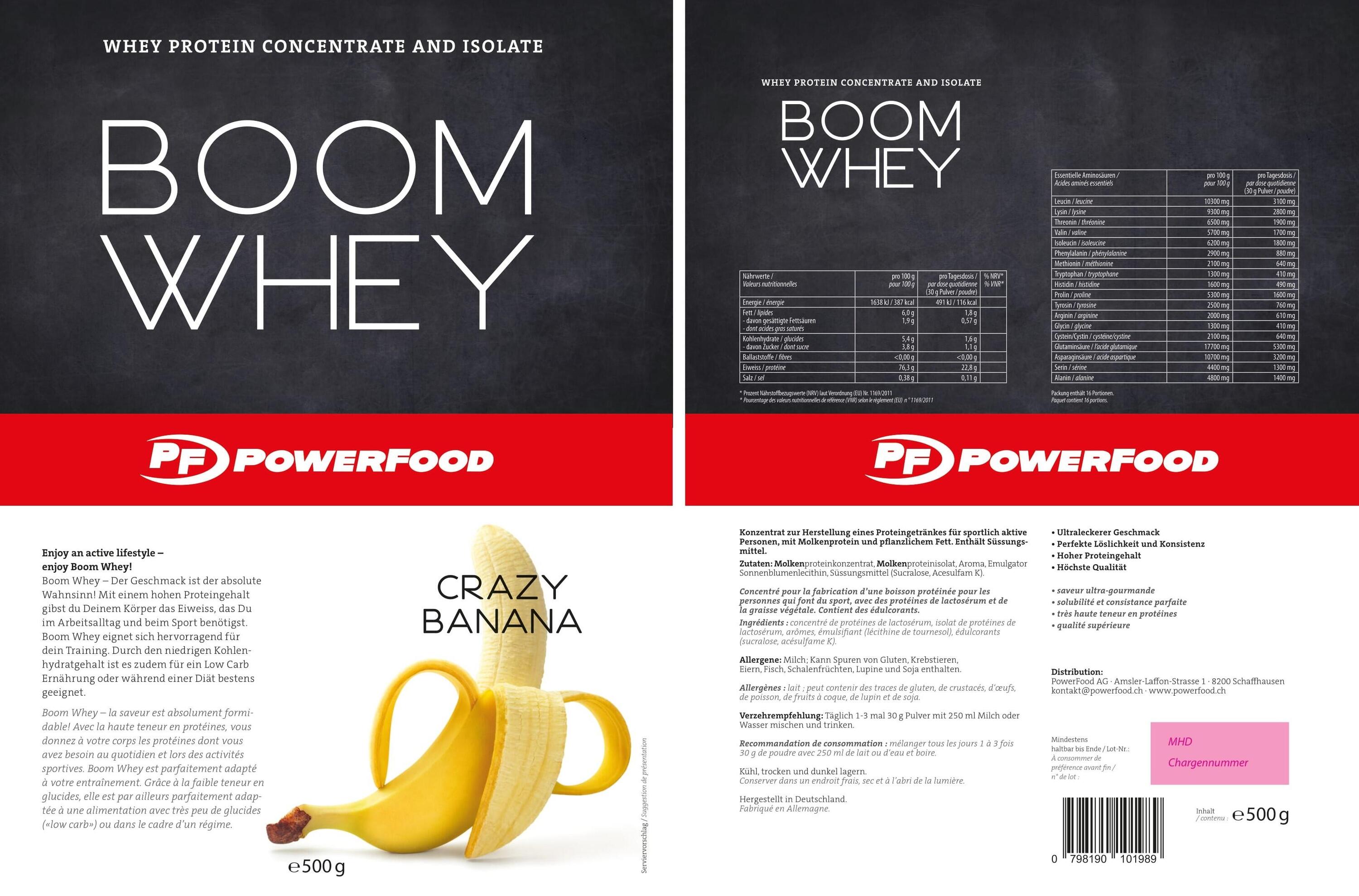 Boom Whey 500g Powerfood One 2/3