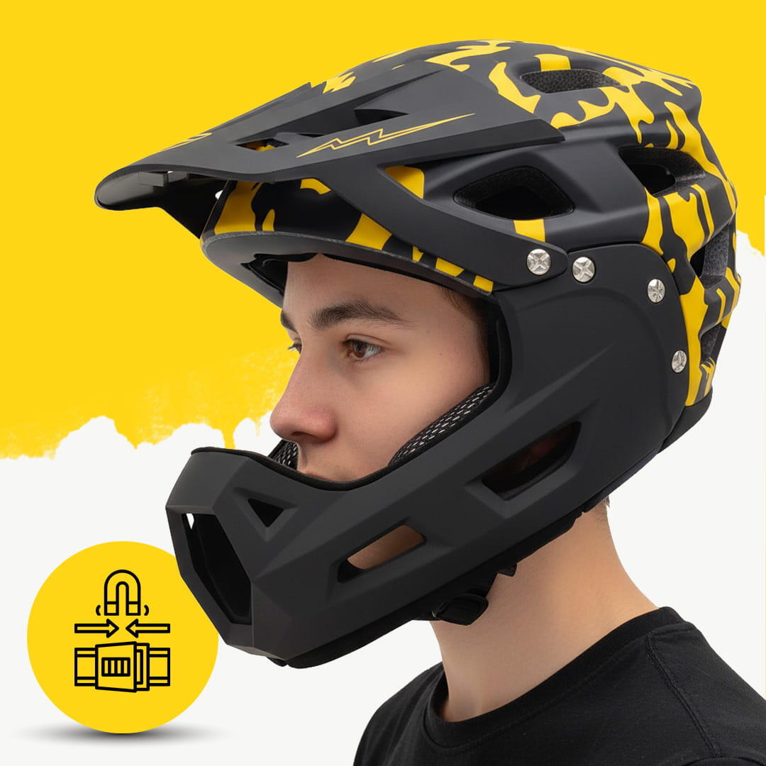 Kask rowerowy Full Face Szczękowy Xrider  Bezpieczny Regulowany 5/7