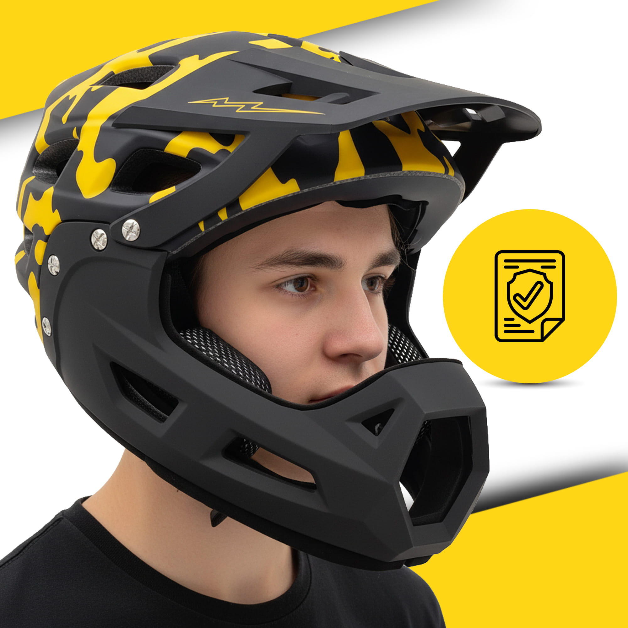 Kask rowerowy Full Face Szczękowy Xrider  Bezpieczny Regulowany 4/7